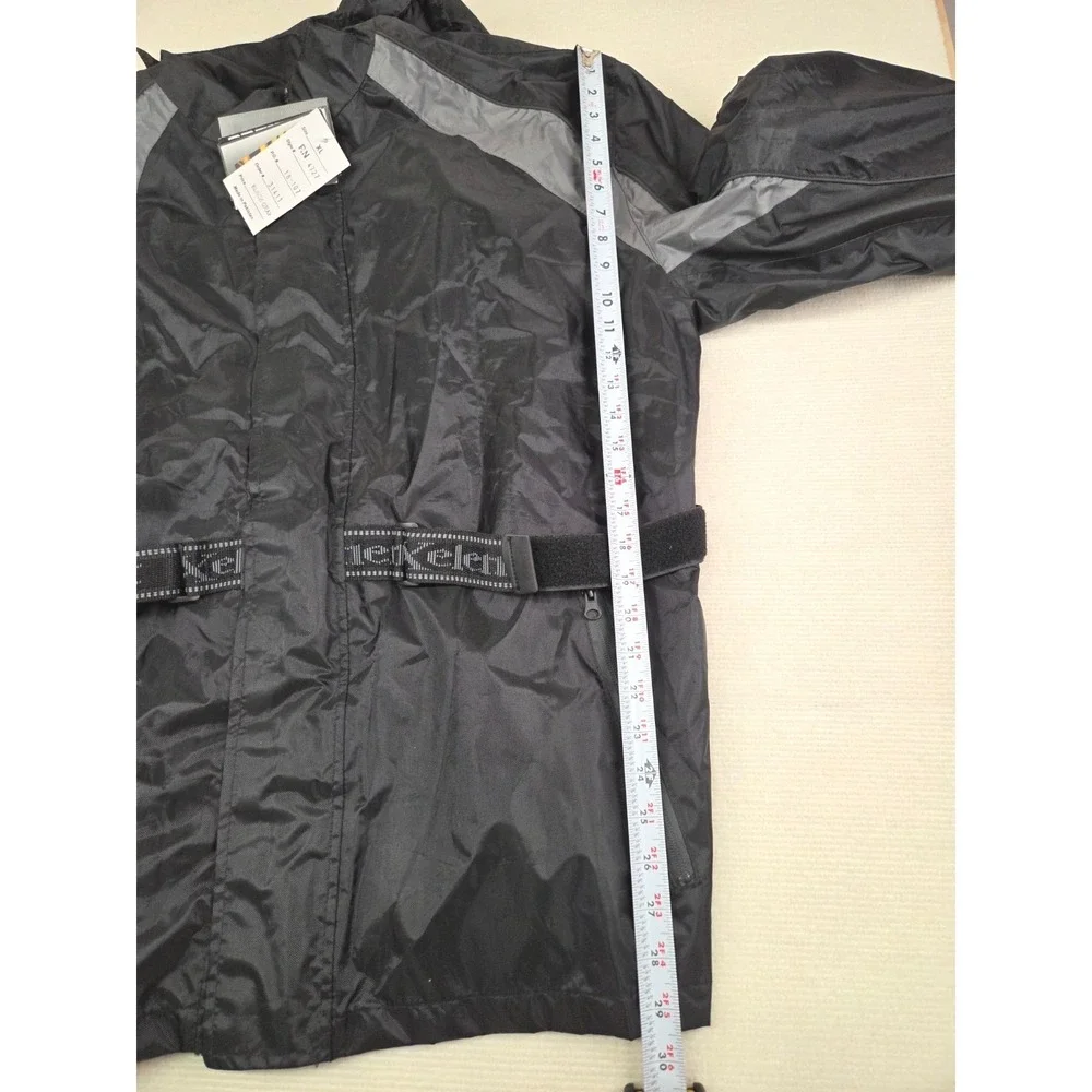 Xelement‎ Motorcycle Rain Jacket Mens XL Black Gray NWT Hooded Waterproof Gear